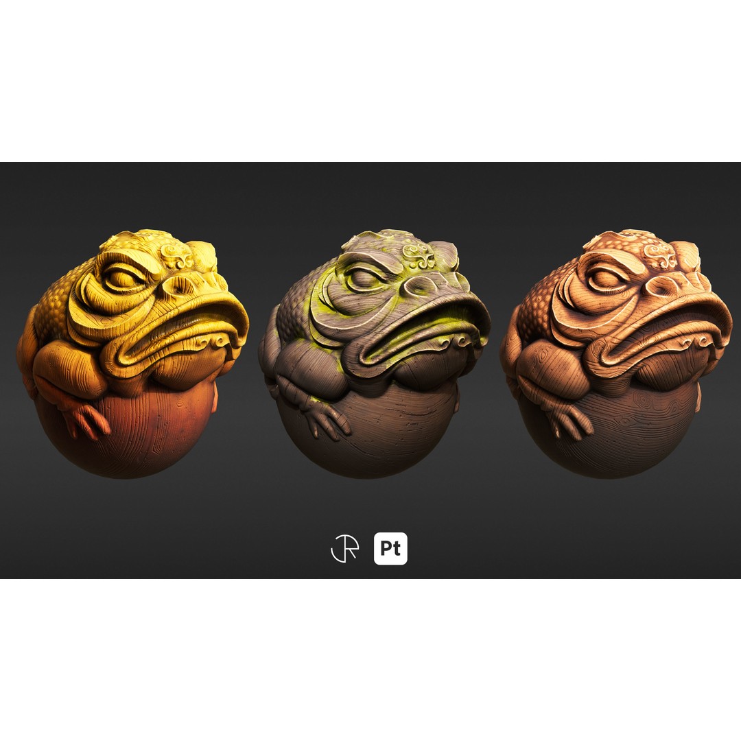 Stylized Wood and Metal Textures 3D Model – Customizable Smart Materials