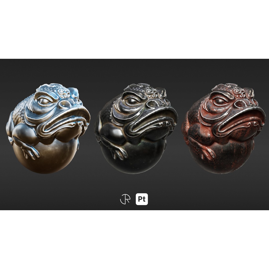 Stylized Wood and Metal Textures 3D Model – Customizable Smart Materials - View 13