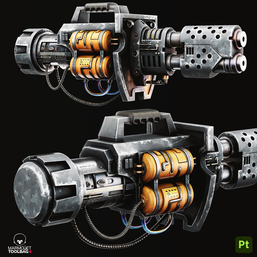 Stylized Wood and Metal Textures 3D Model – Customizable Smart Materials - View 5