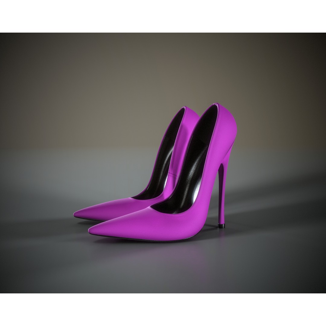 Stiletto Shoes 3D Model – Low Poly Game Ready, FBX/OBJ Formats - View 12