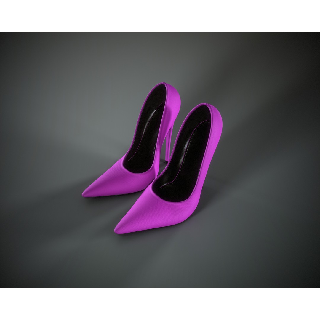 Stiletto Shoes 3D Model – Low Poly Game Ready, FBX/OBJ Formats - View 13
