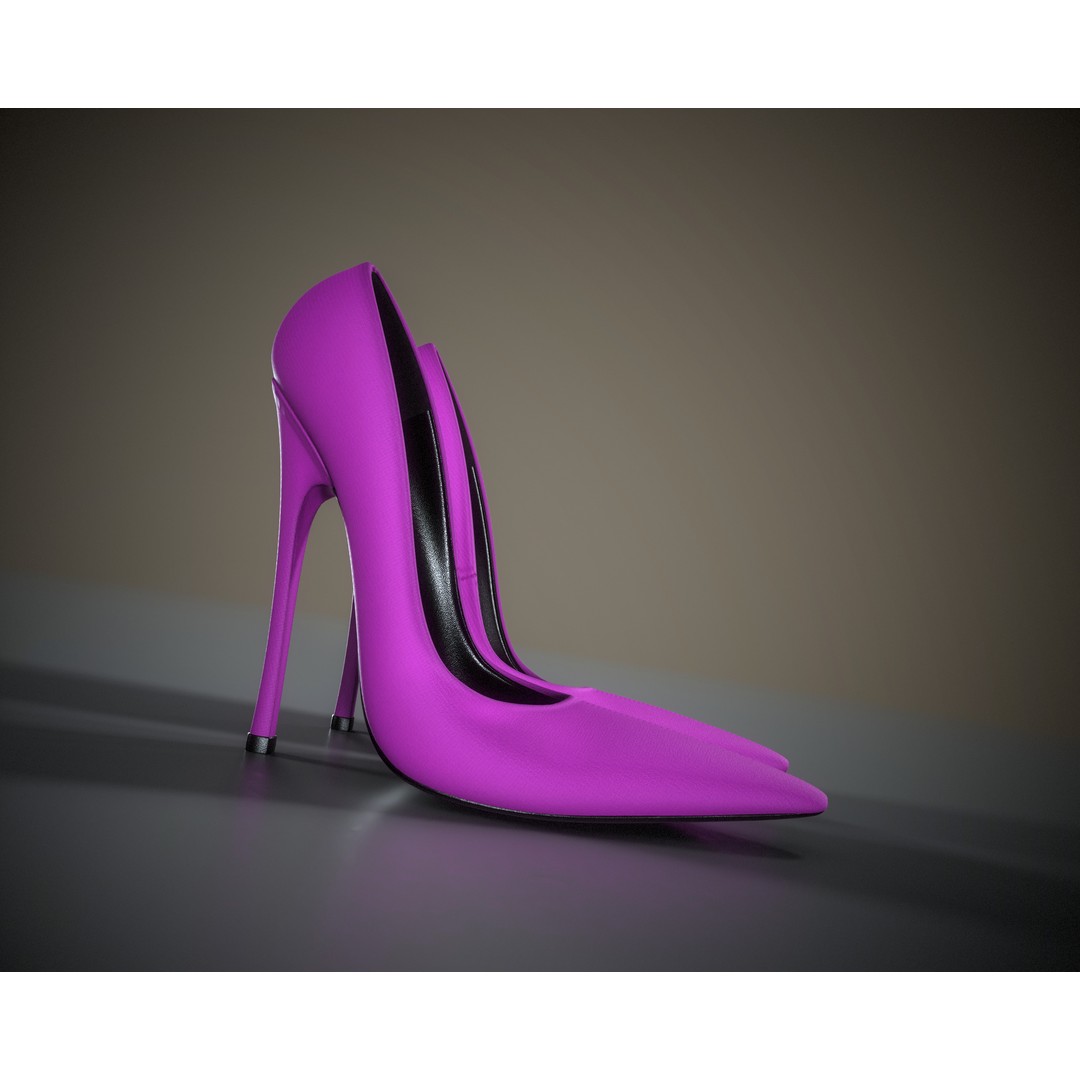 Stiletto Shoes 3D Model – Low Poly Game Ready, FBX/OBJ Formats - View 14