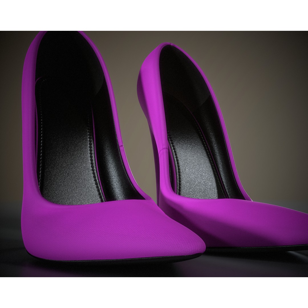Stiletto Shoes 3D Model – Low Poly Game Ready, FBX/OBJ Formats - View 16