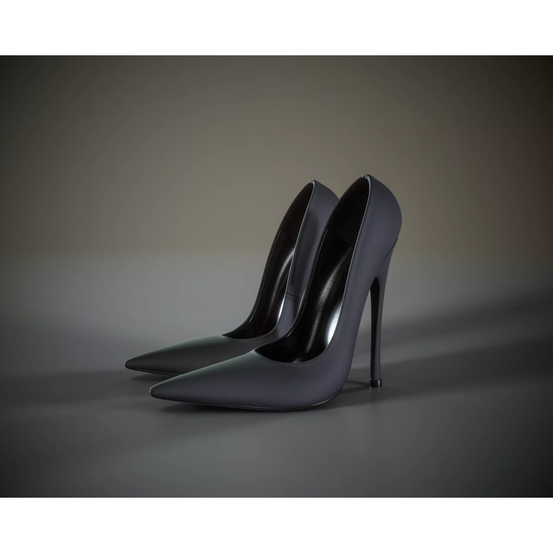 Stiletto Shoes 3D Model – Low Poly Game Ready, FBX/OBJ Formats - View 2
