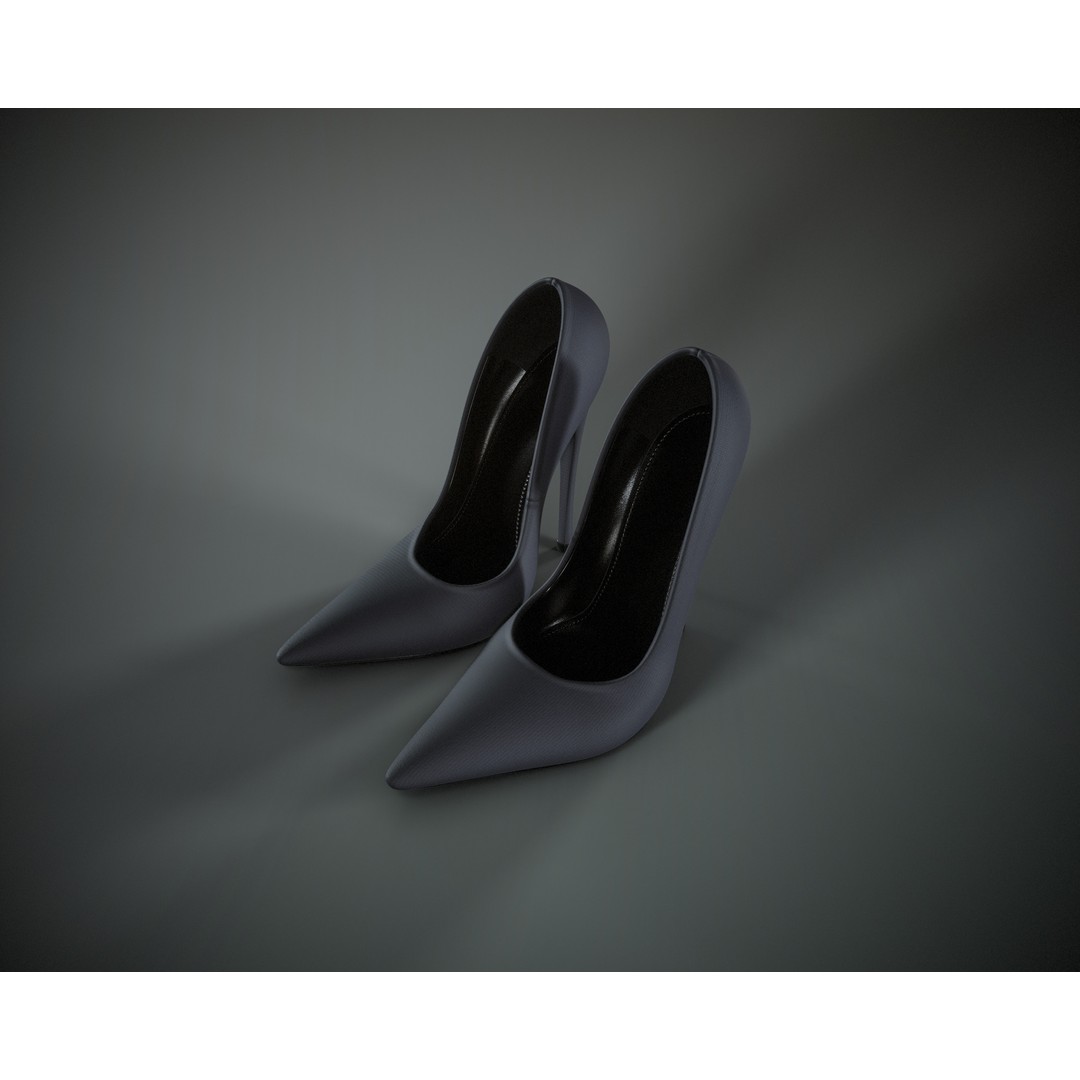 Stiletto Shoes 3D Model – Low Poly Game Ready, FBX/OBJ Formats - View 3