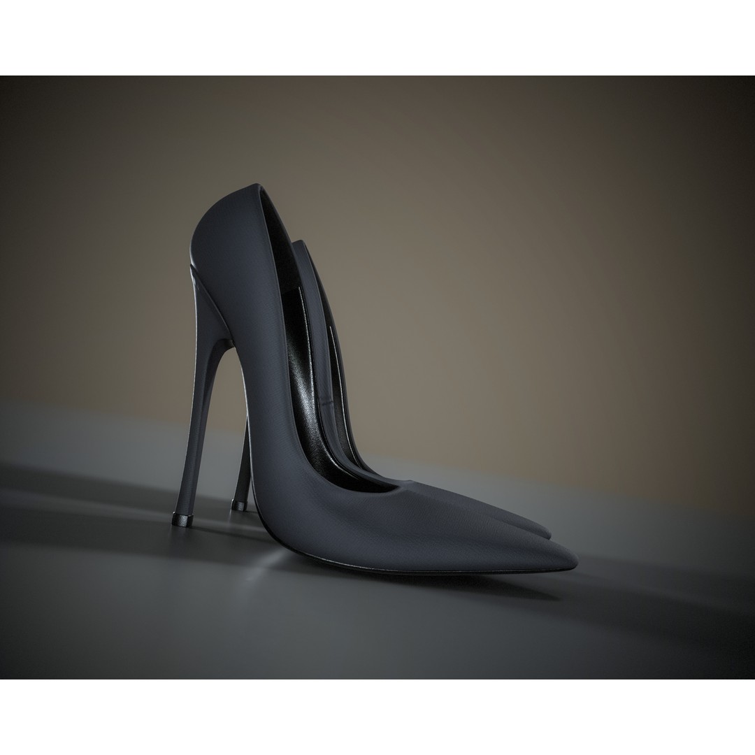 Stiletto Shoes 3D Model – Low Poly Game Ready, FBX/OBJ Formats - View 4