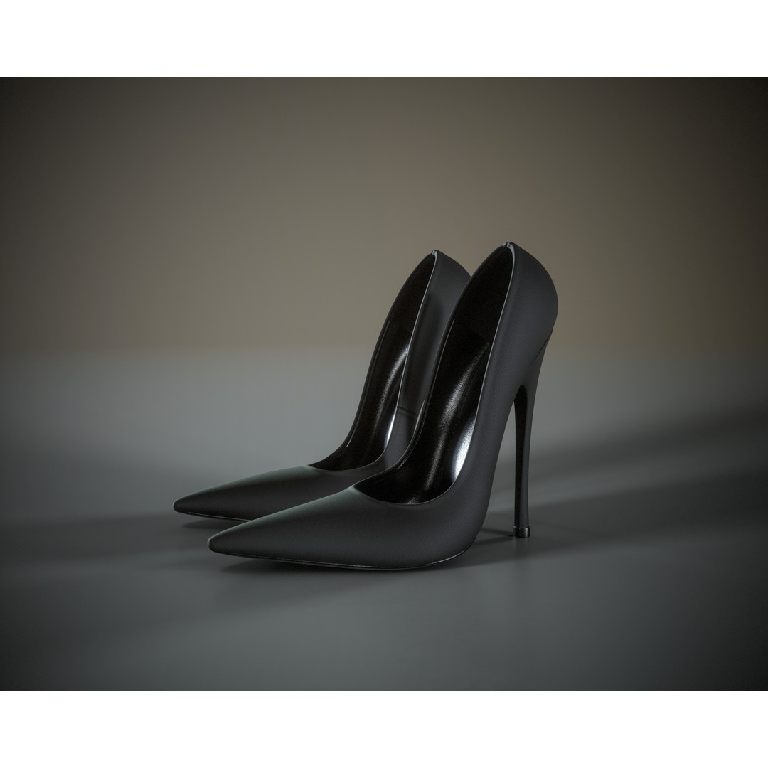 Stiletto Shoes 3D Model – Low Poly Game Ready, FBX/OBJ Formats - View 7