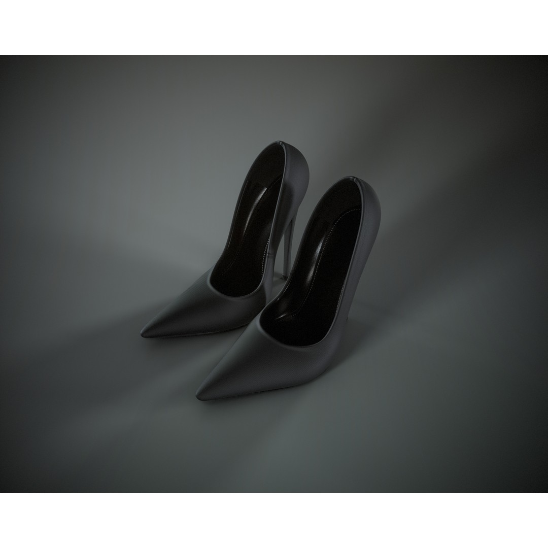 Stiletto Shoes 3D Model – Low Poly Game Ready, FBX/OBJ Formats - View 8