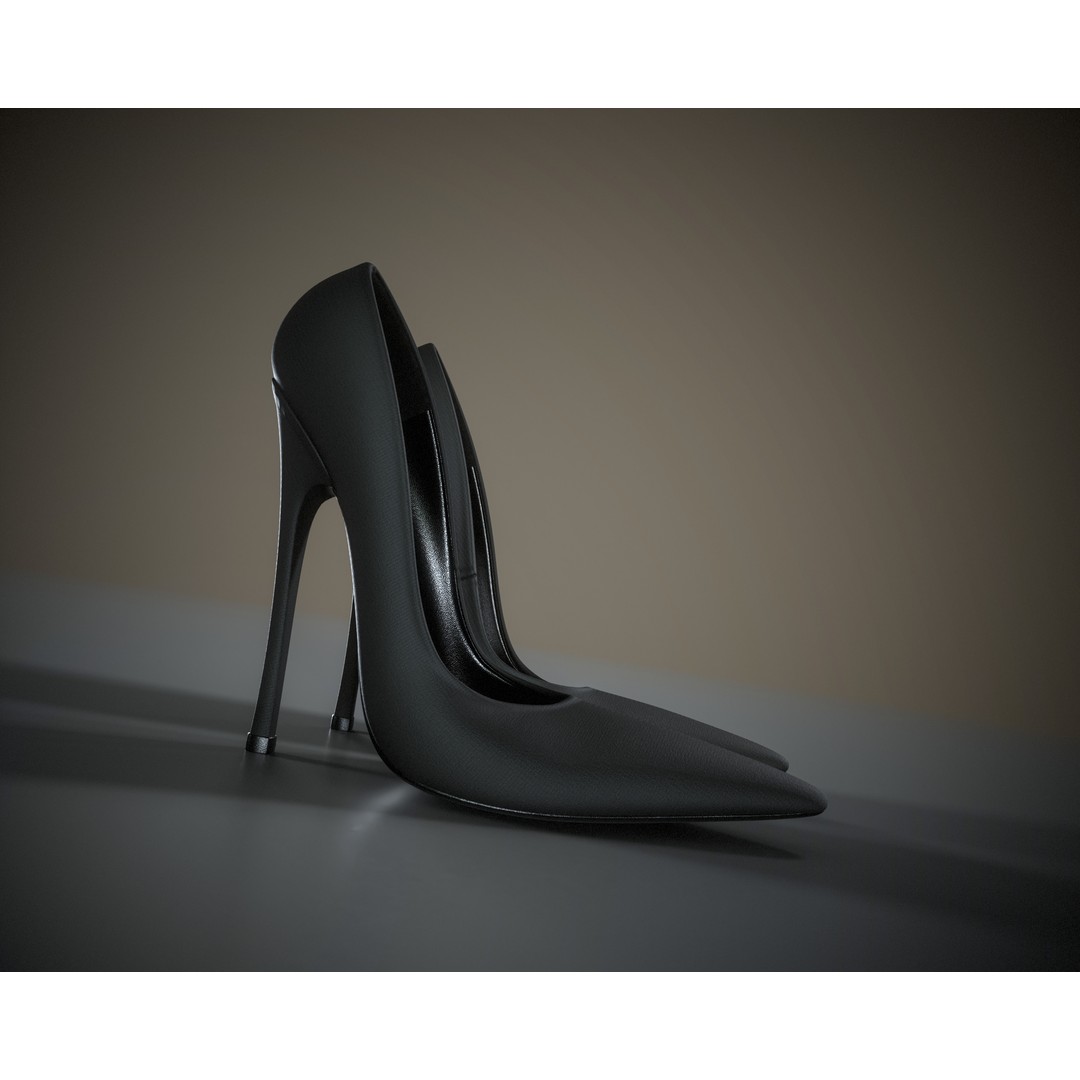 Stiletto Shoes 3D Model – Low Poly Game Ready, FBX/OBJ Formats - View 9
