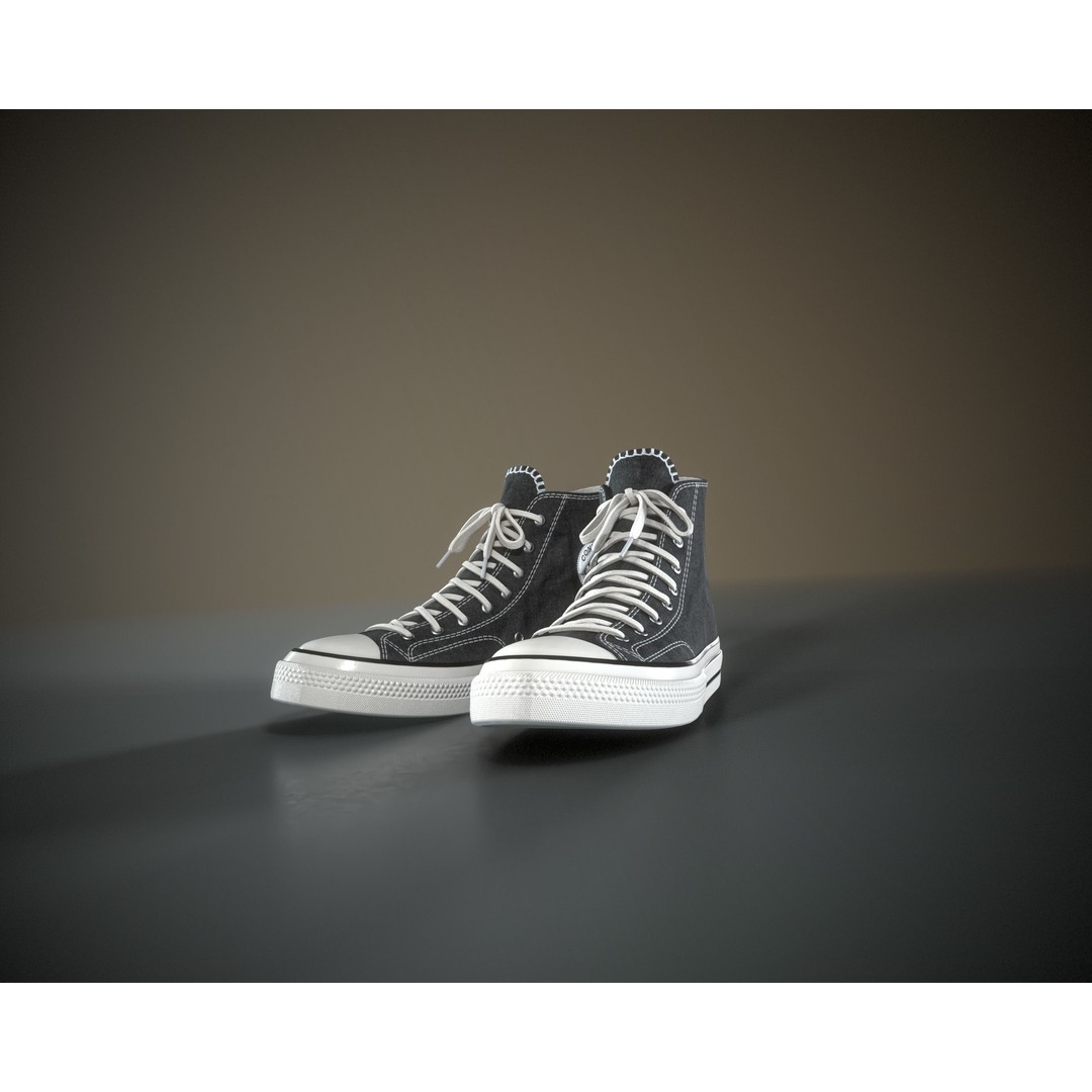 Converse Chuck Taylor All Star 3D Model – Low Poly Game Asset, FBX - View 3