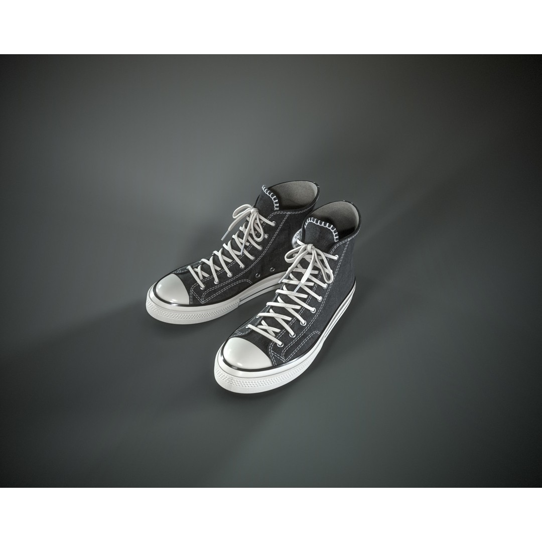 Converse Chuck Taylor All Star 3D Model – Low Poly Game Asset, FBX - View 4