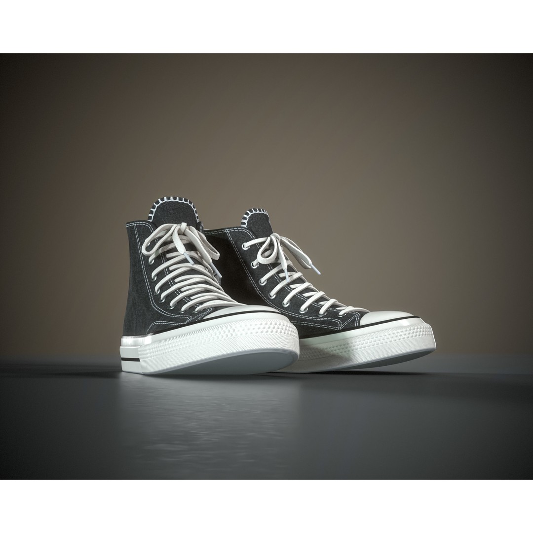 Converse Chuck Taylor All Star 3D Model – Low Poly Game Asset, FBX - View 8