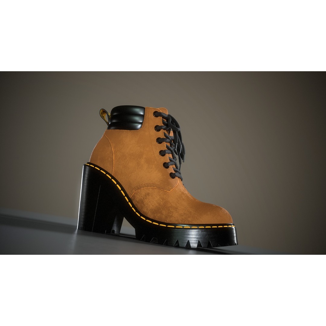 Dr Martens Persephone 3D Model – Low Poly Game-Ready Footwear, FBX - View 10