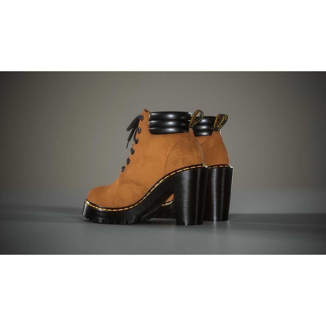 Dr Martens Persephone 3D Model – Low Poly Game-Ready Footwear, FBX - View 11