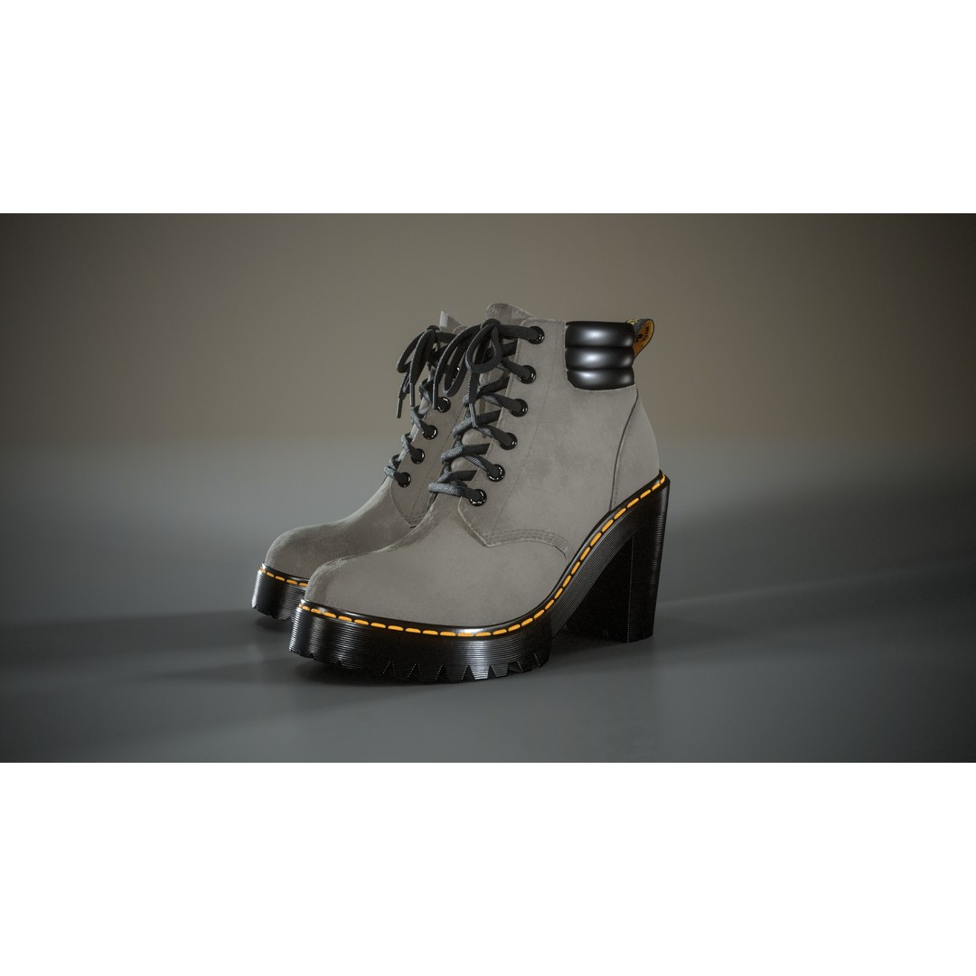Dr Martens Persephone 3D Model – Low Poly Game-Ready Footwear, FBX - View 12