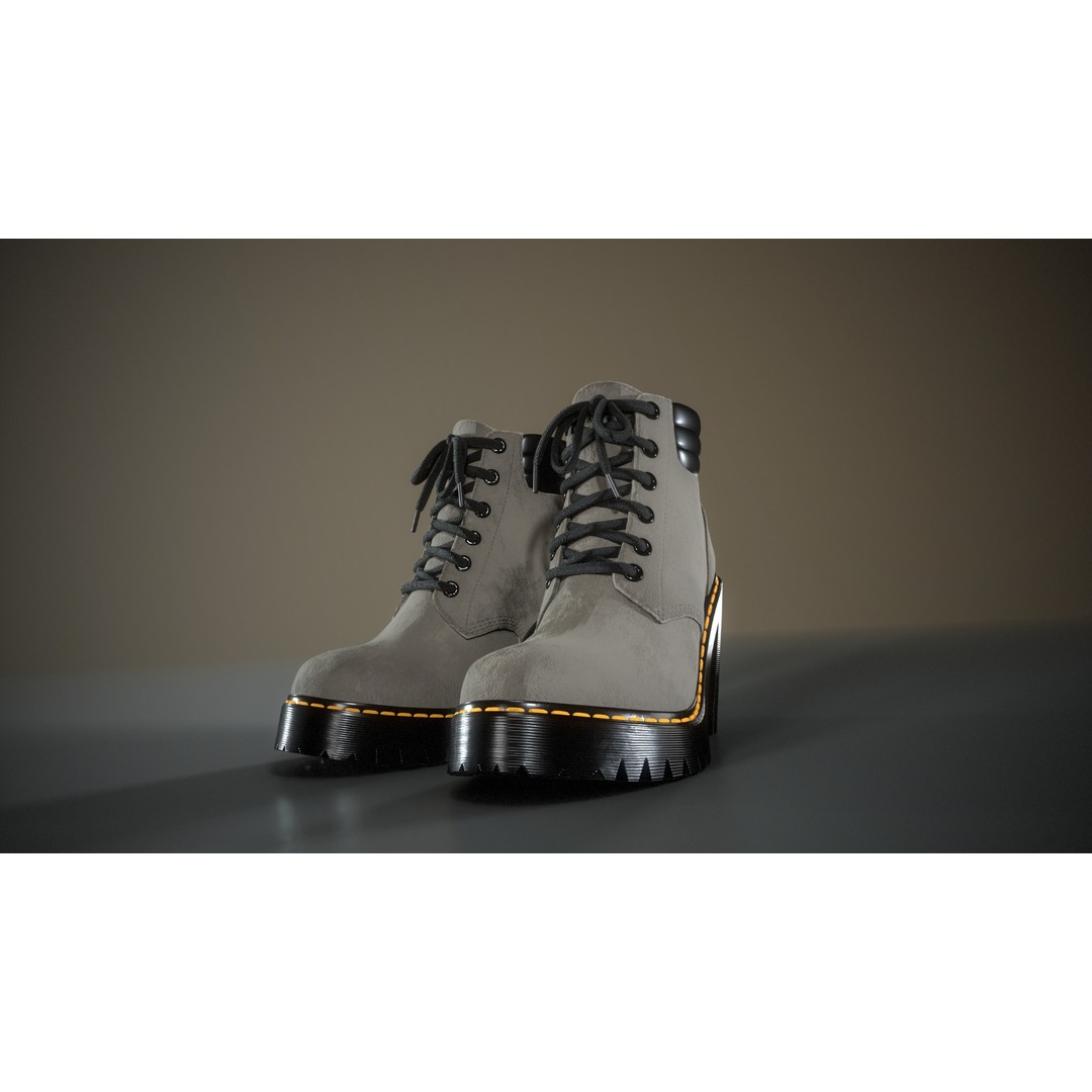Dr Martens Persephone 3D Model – Low Poly Game-Ready Footwear, FBX - View 13