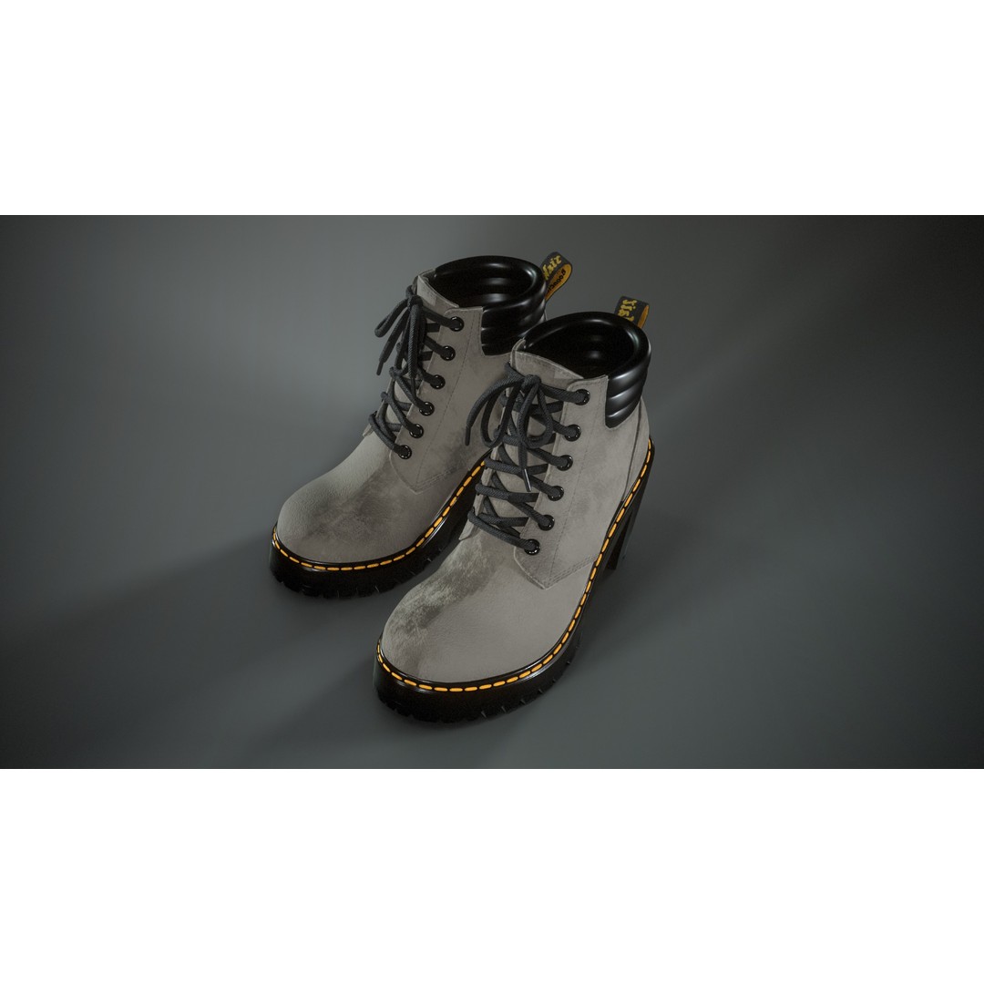 Dr Martens Persephone 3D Model – Low Poly Game-Ready Footwear, FBX - View 14