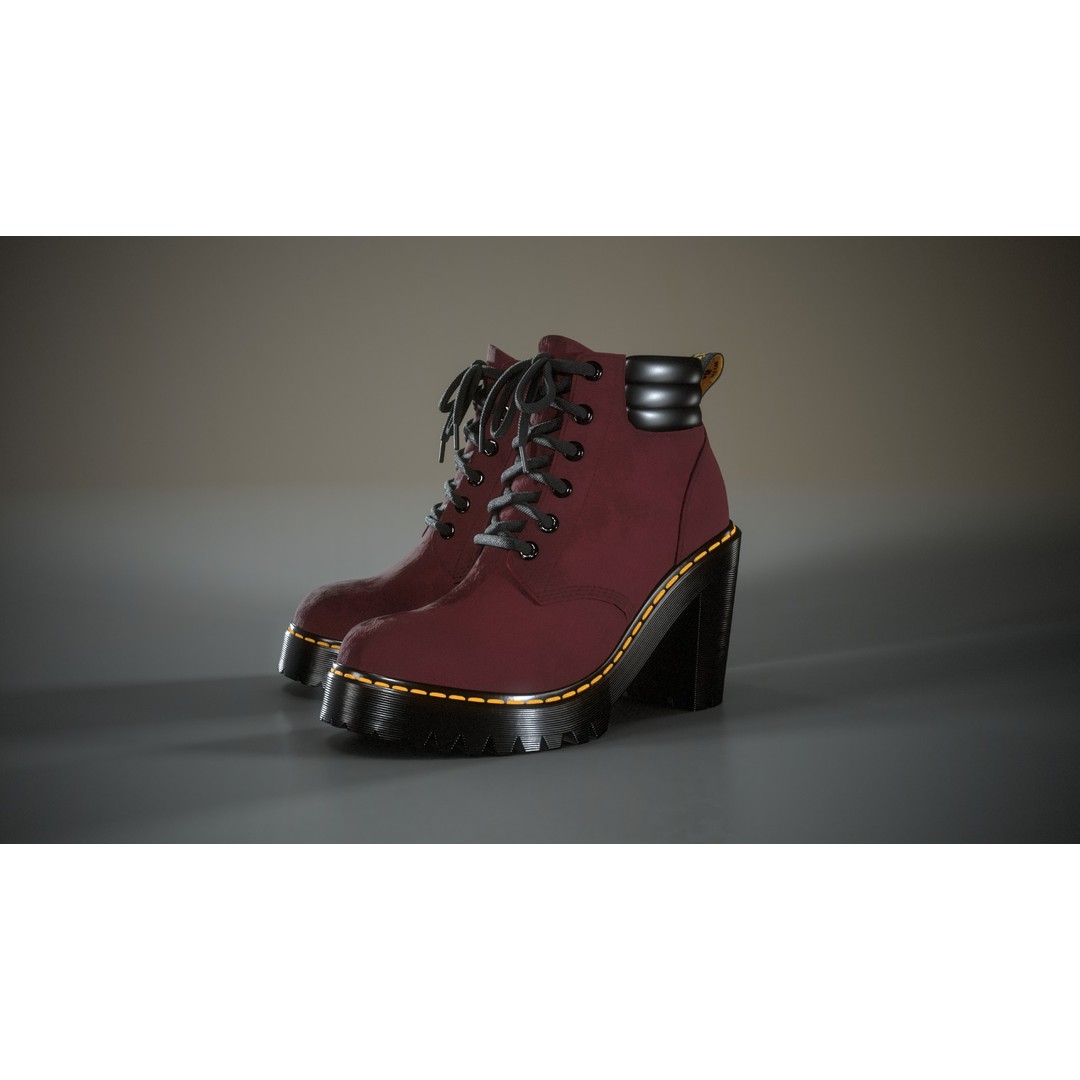 Dr Martens Persephone 3D Model – Low Poly Game-Ready Footwear, FBX - View 17