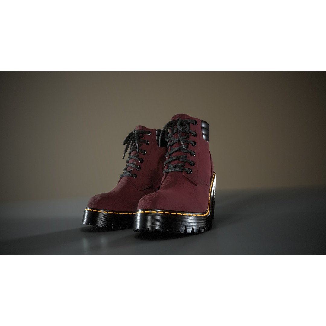 Dr Martens Persephone 3D Model – Low Poly Game-Ready Footwear, FBX - View 18