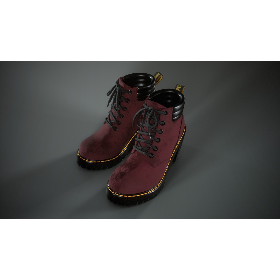 Dr Martens Persephone 3D Model – Low Poly Game-Ready Footwear, FBX - View 19