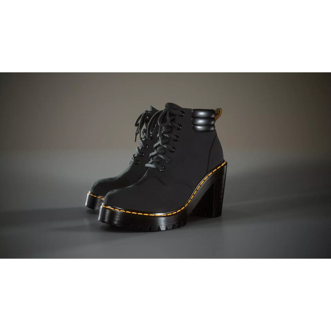 Dr Martens Persephone 3D Model – Low Poly Game-Ready Footwear, FBX - View 2
