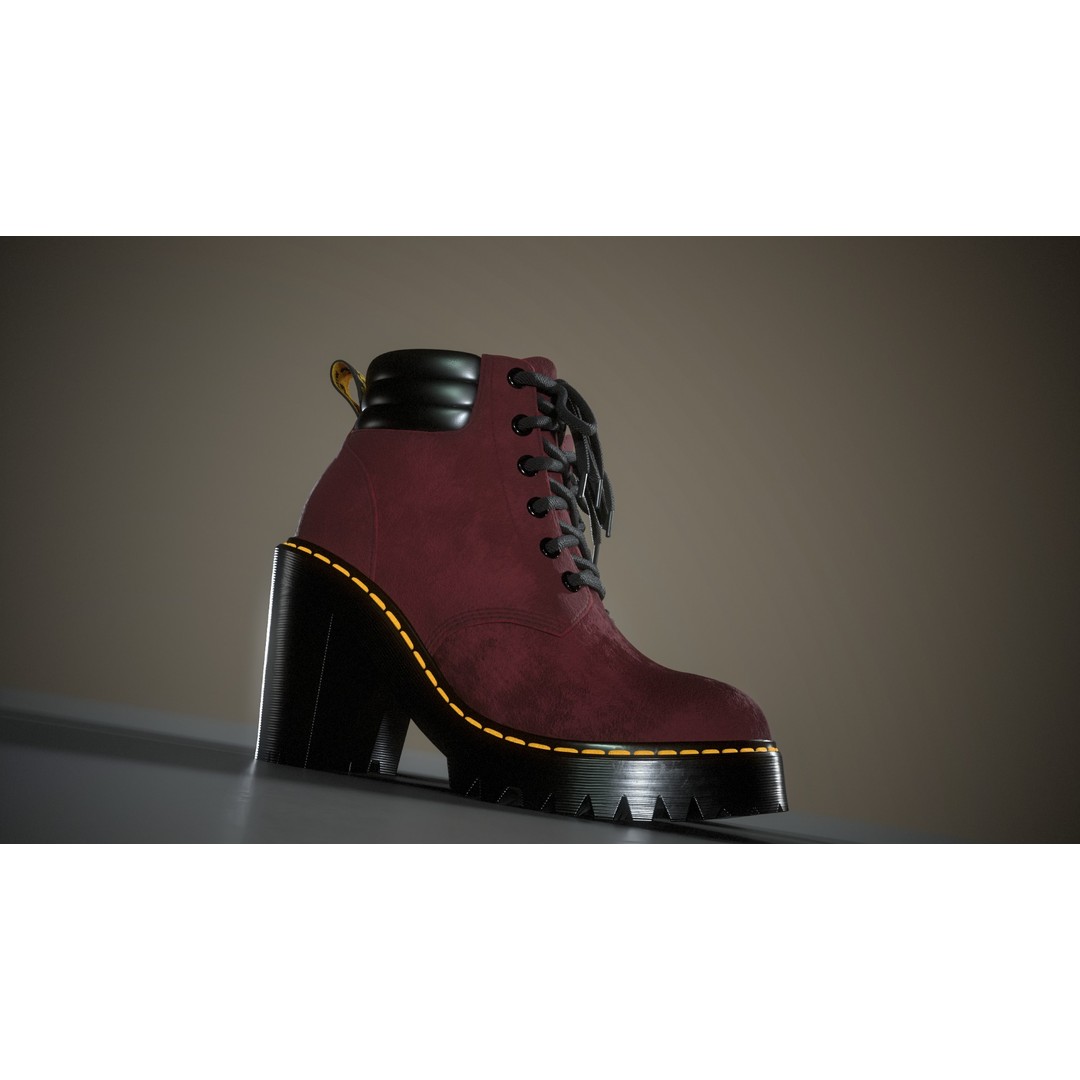Dr Martens Persephone 3D Model – Low Poly Game-Ready Footwear, FBX - View 20