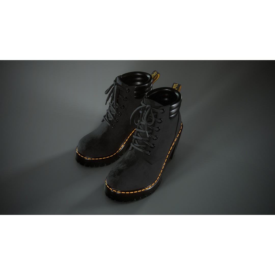 Dr Martens Persephone 3D Model – Low Poly Game-Ready Footwear, FBX - View 4