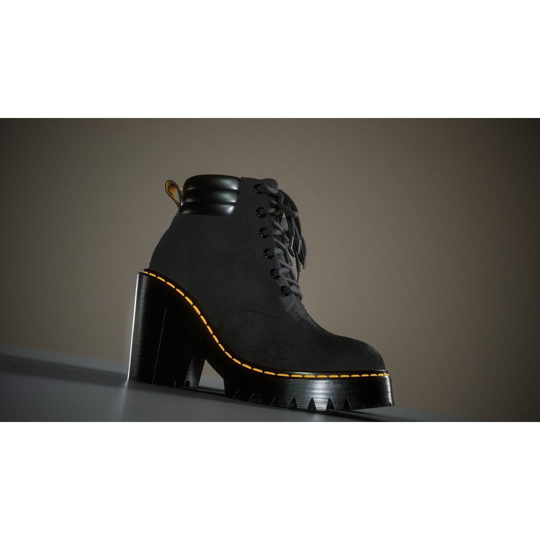Dr Martens Persephone 3D Model – Low Poly Game-Ready Footwear, FBX - View 5