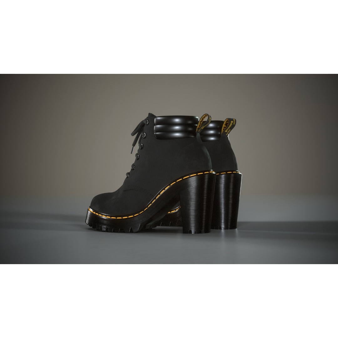Dr Martens Persephone 3D Model – Low Poly Game-Ready Footwear, FBX - View 6