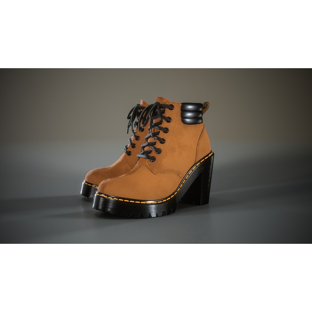 Dr Martens Persephone 3D Model – Low Poly Game-Ready Footwear, FBX - View 7