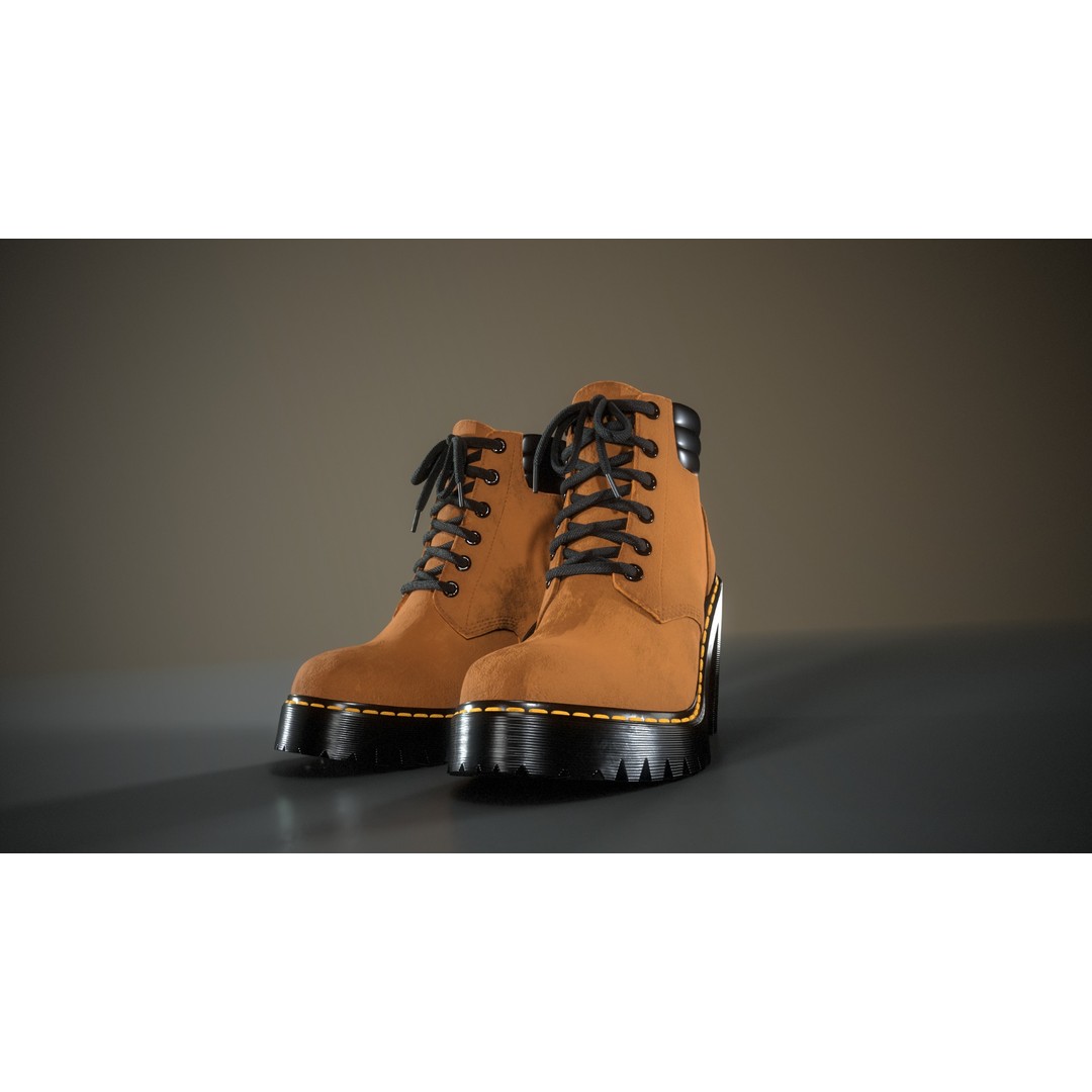 Dr Martens Persephone 3D Model – Low Poly Game-Ready Footwear, FBX - View 8