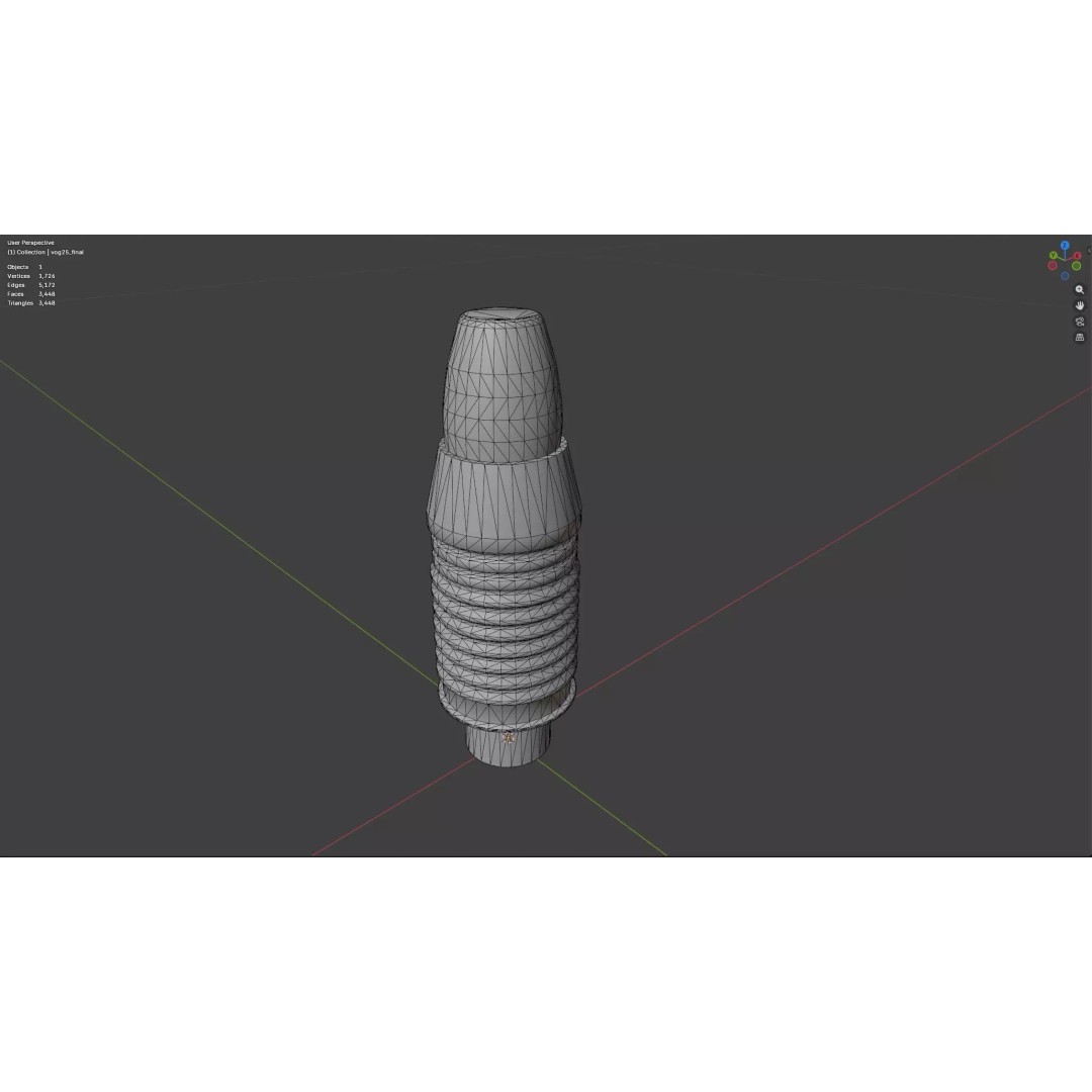 VOG-25P Fragmentation Grenade 3D Model – Low Poly Game Asset, PBR Textures - View 14