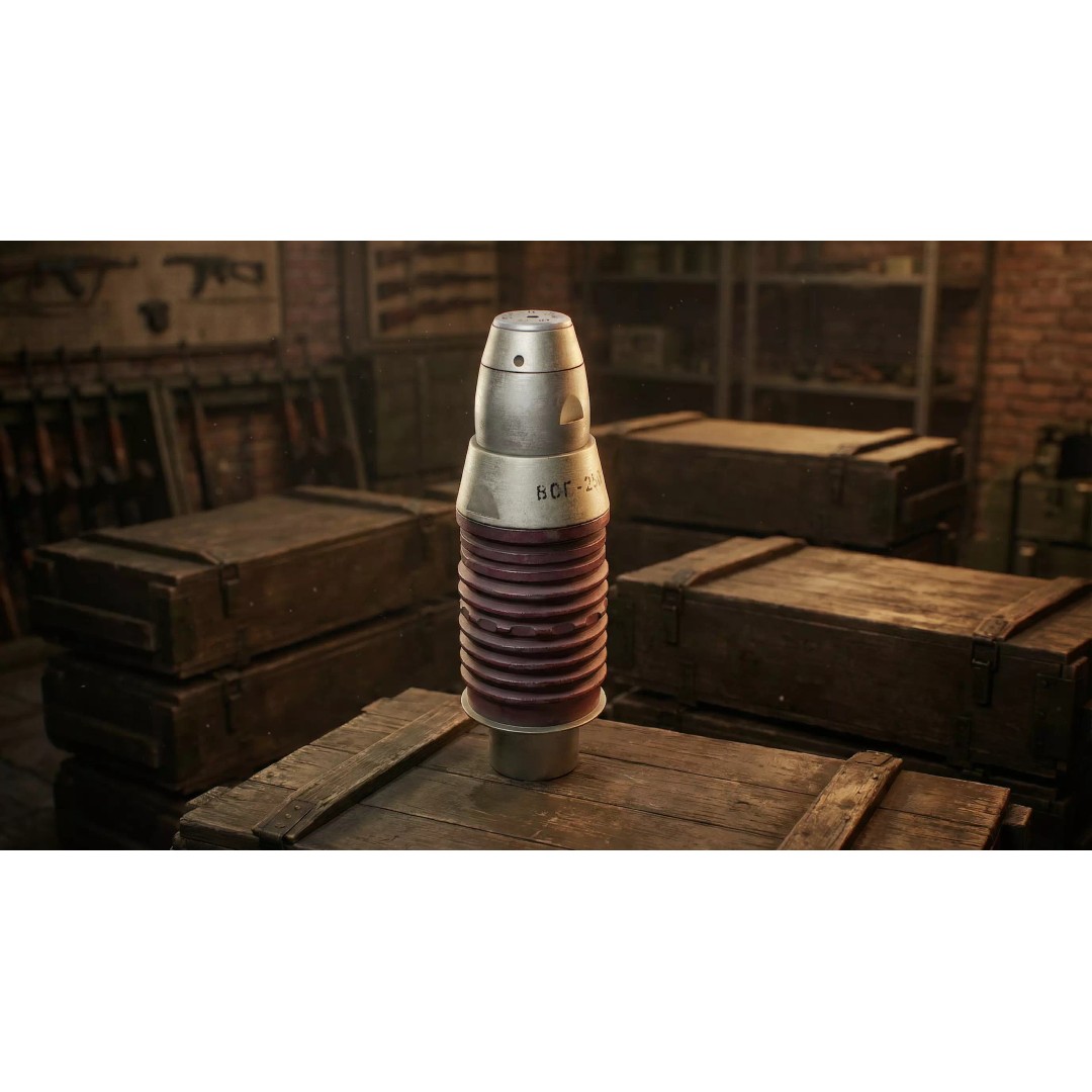 VOG-25P Fragmentation Grenade 3D Model – Low Poly Game Asset, PBR Textures - View 2