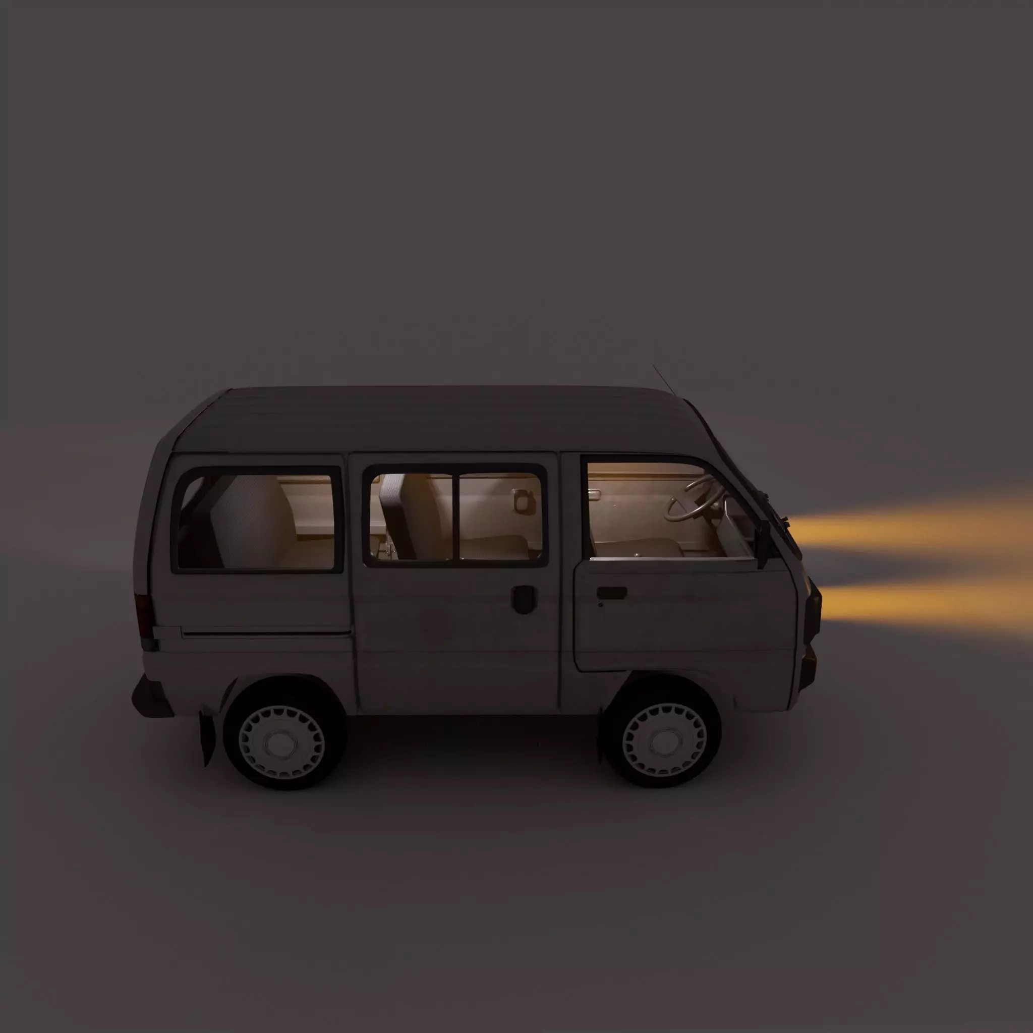 Van Car - Low-Poly Game-Ready 3D Model - View 10