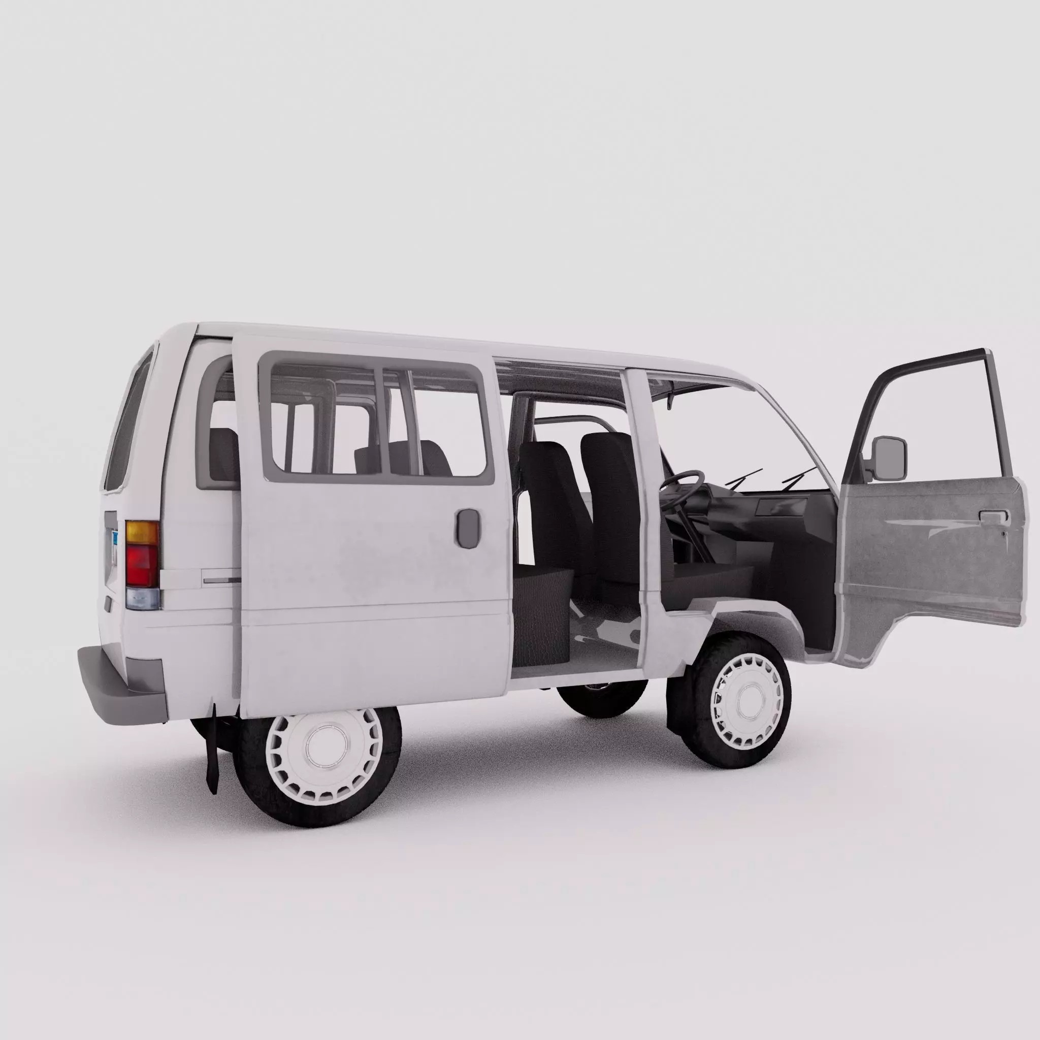 Van Car - Low-Poly Game-Ready 3D Model - View 14