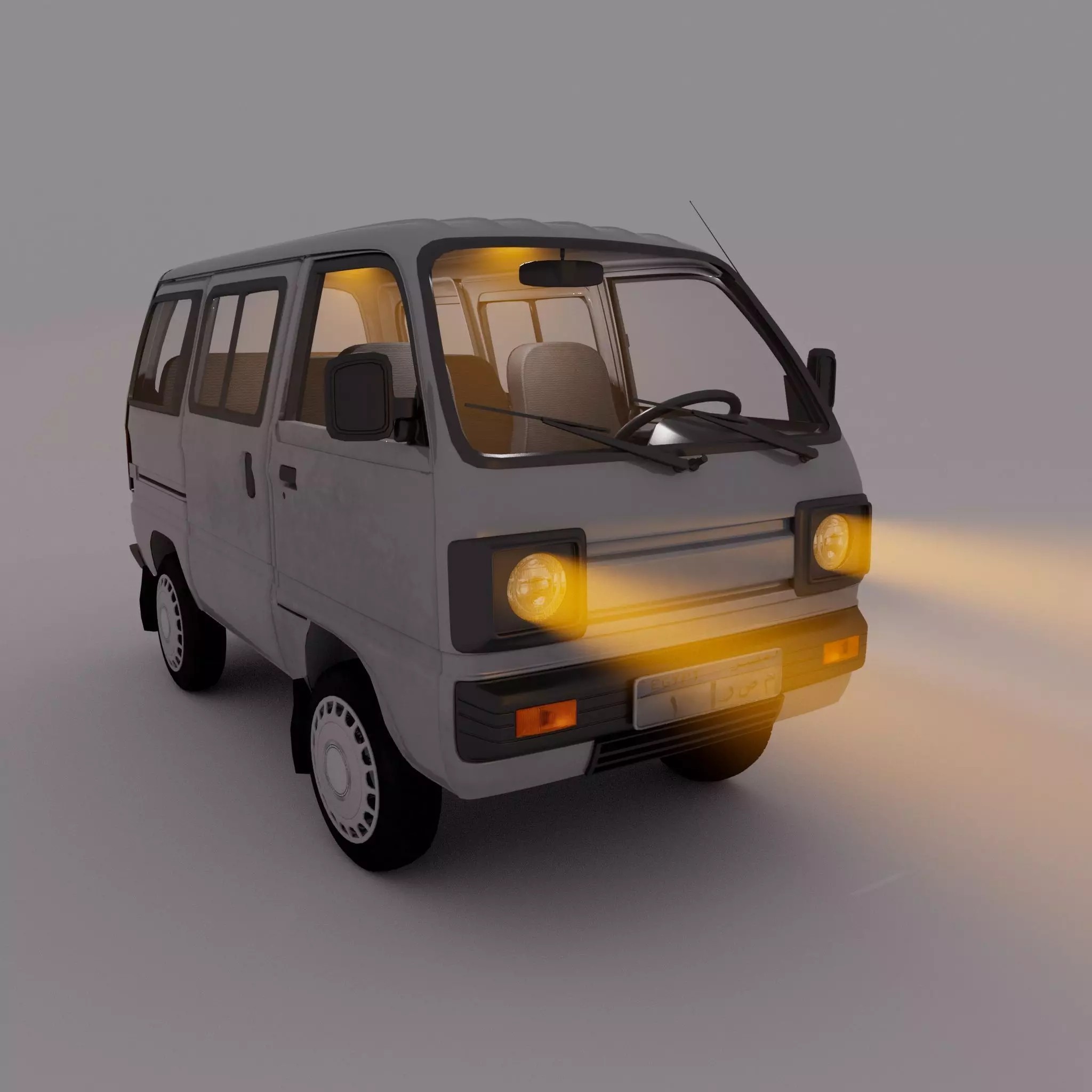 Van Car - Low-Poly Game-Ready 3D Model - View 3