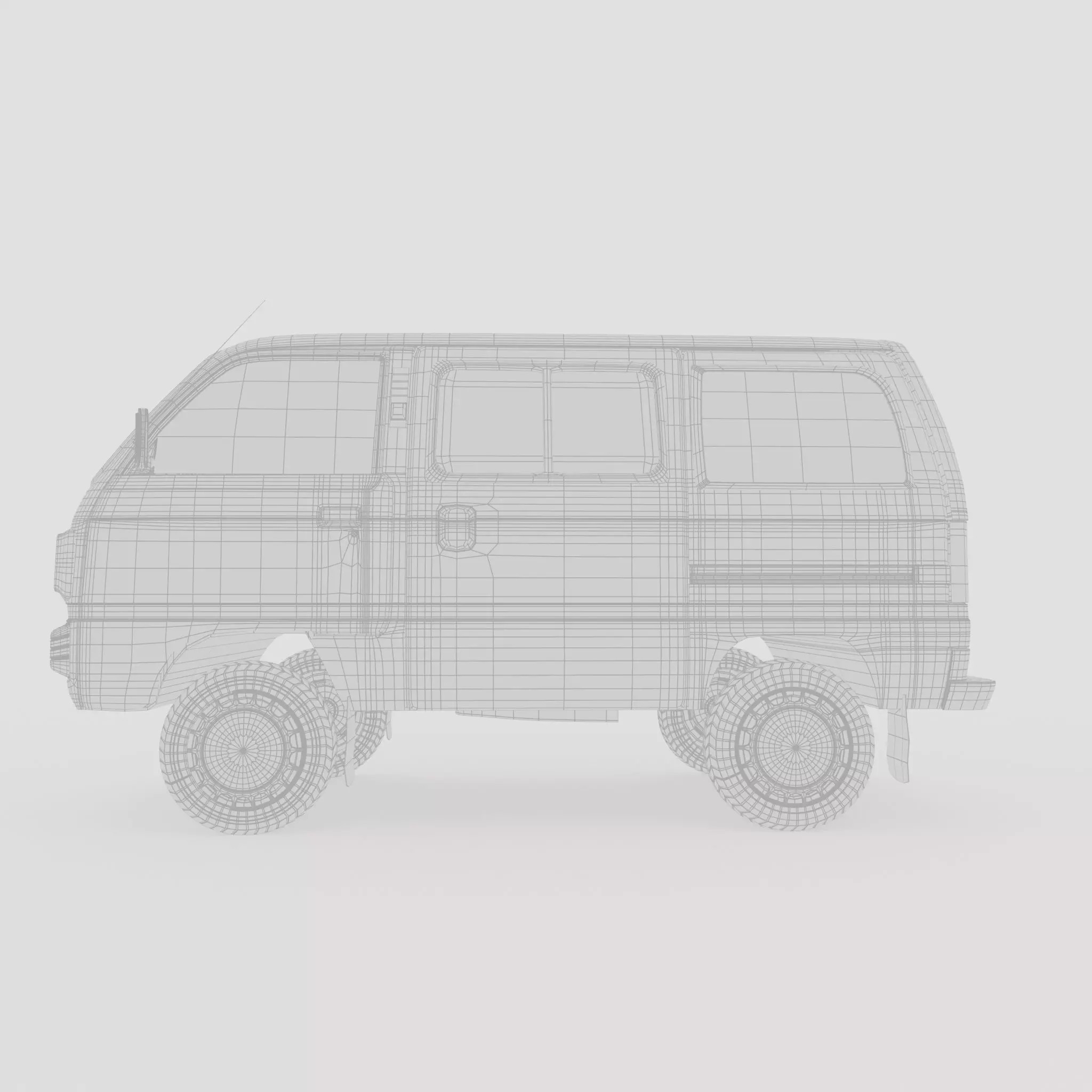 Van Car - Low-Poly Game-Ready 3D Model - View 4