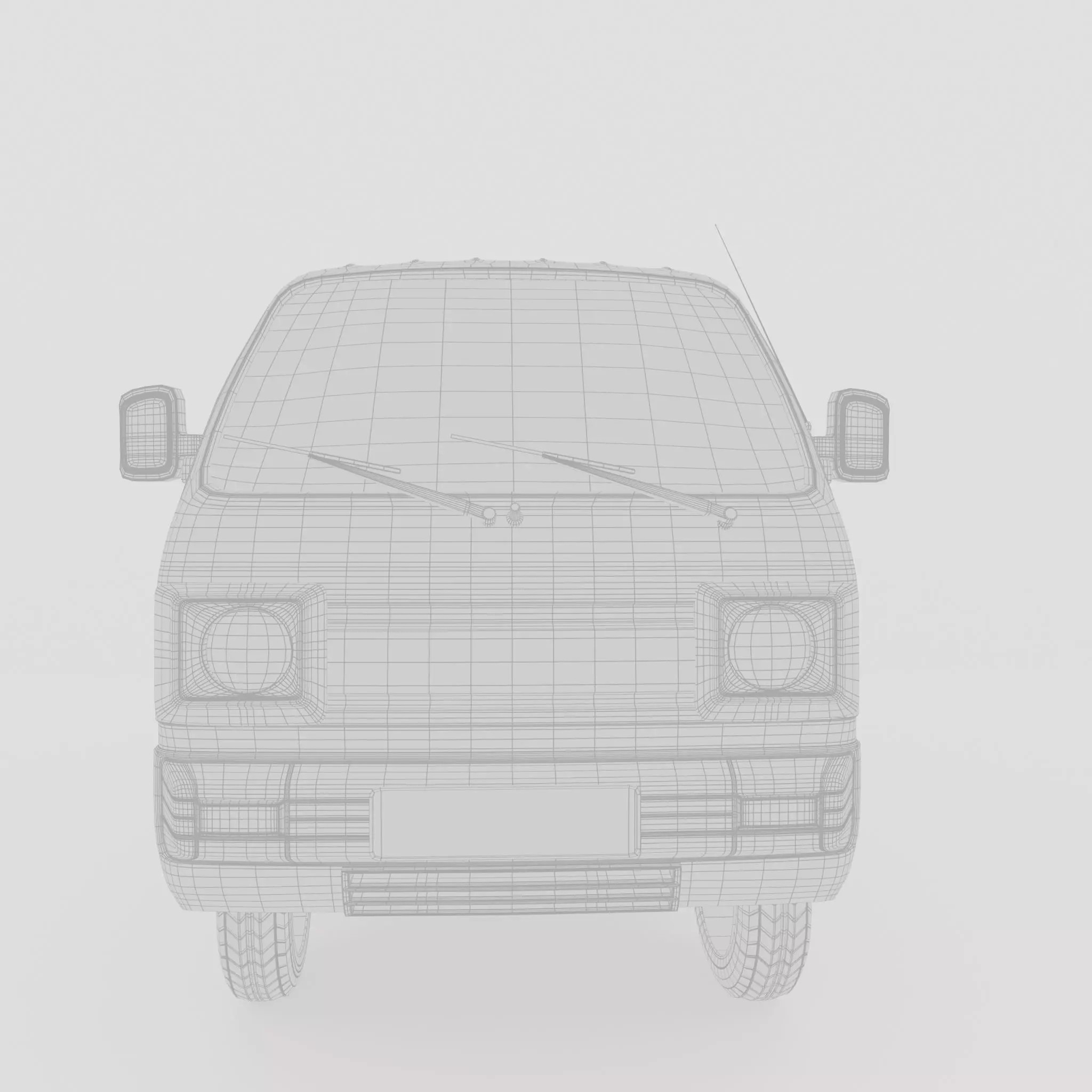 Van Car - Low-Poly Game-Ready 3D Model - View 5
