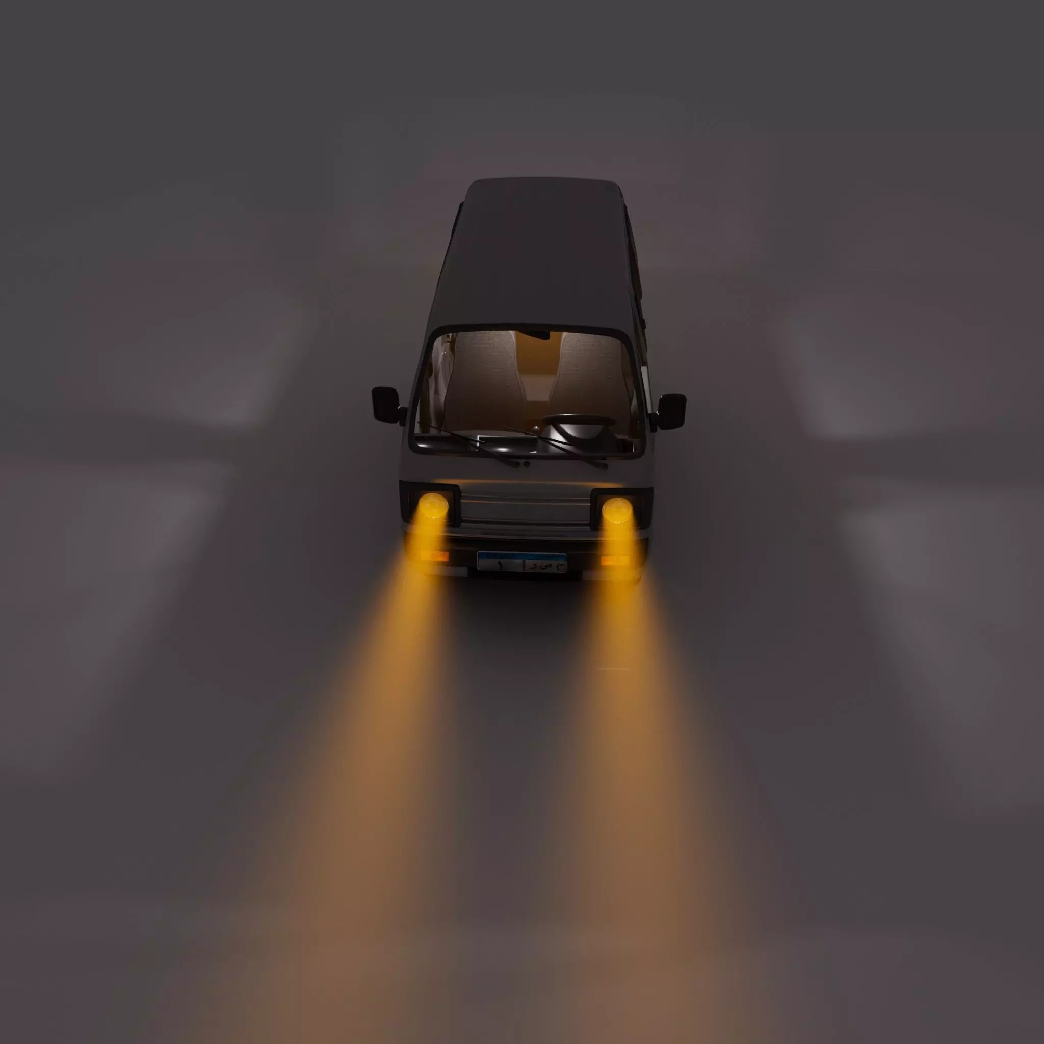 Van Car - Low-Poly Game-Ready 3D Model - View 9