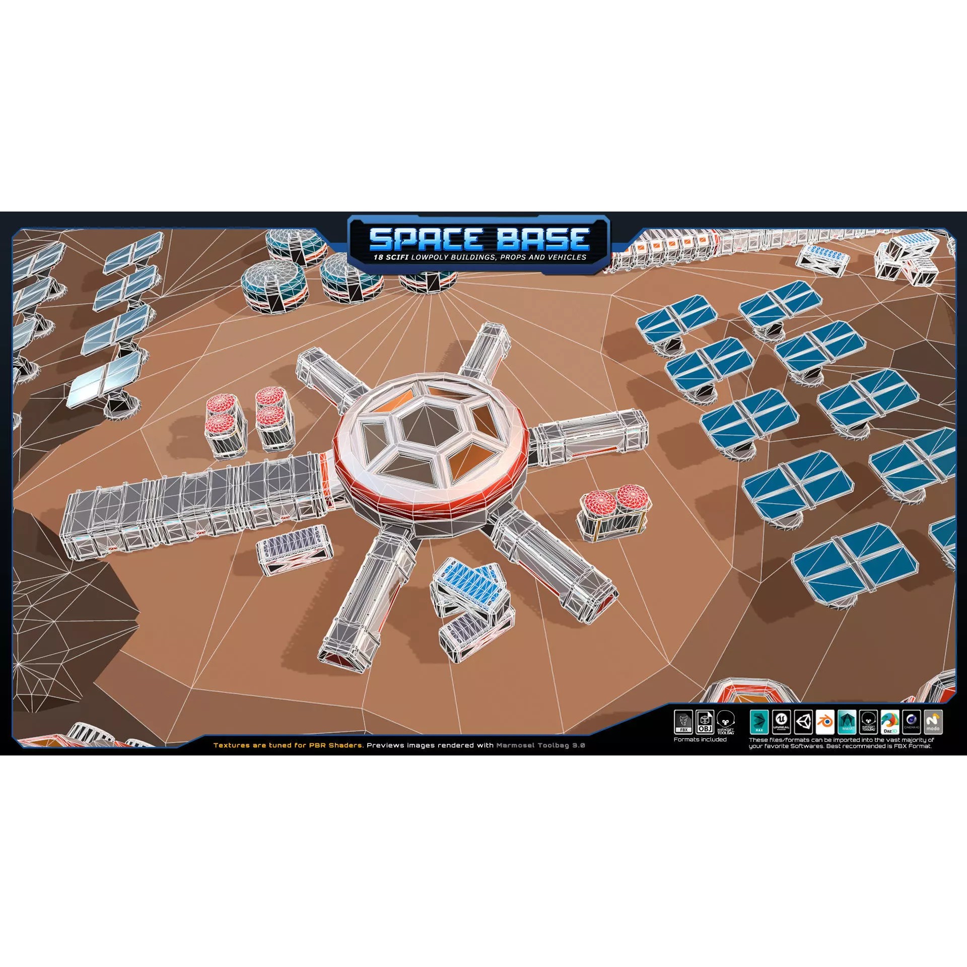 Low Poly Space Base - Low-Poly Game-Ready 3D Model