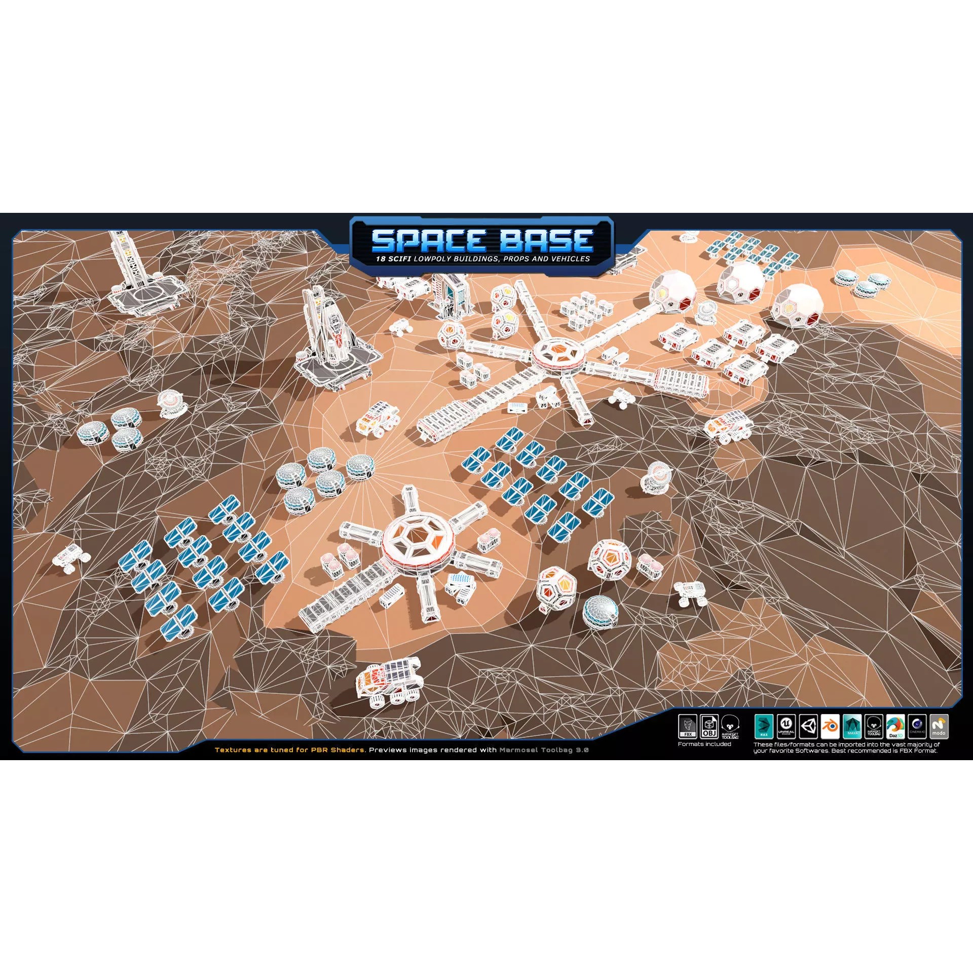 Low Poly Space Base - Low-Poly Game-Ready 3D Model - View 10