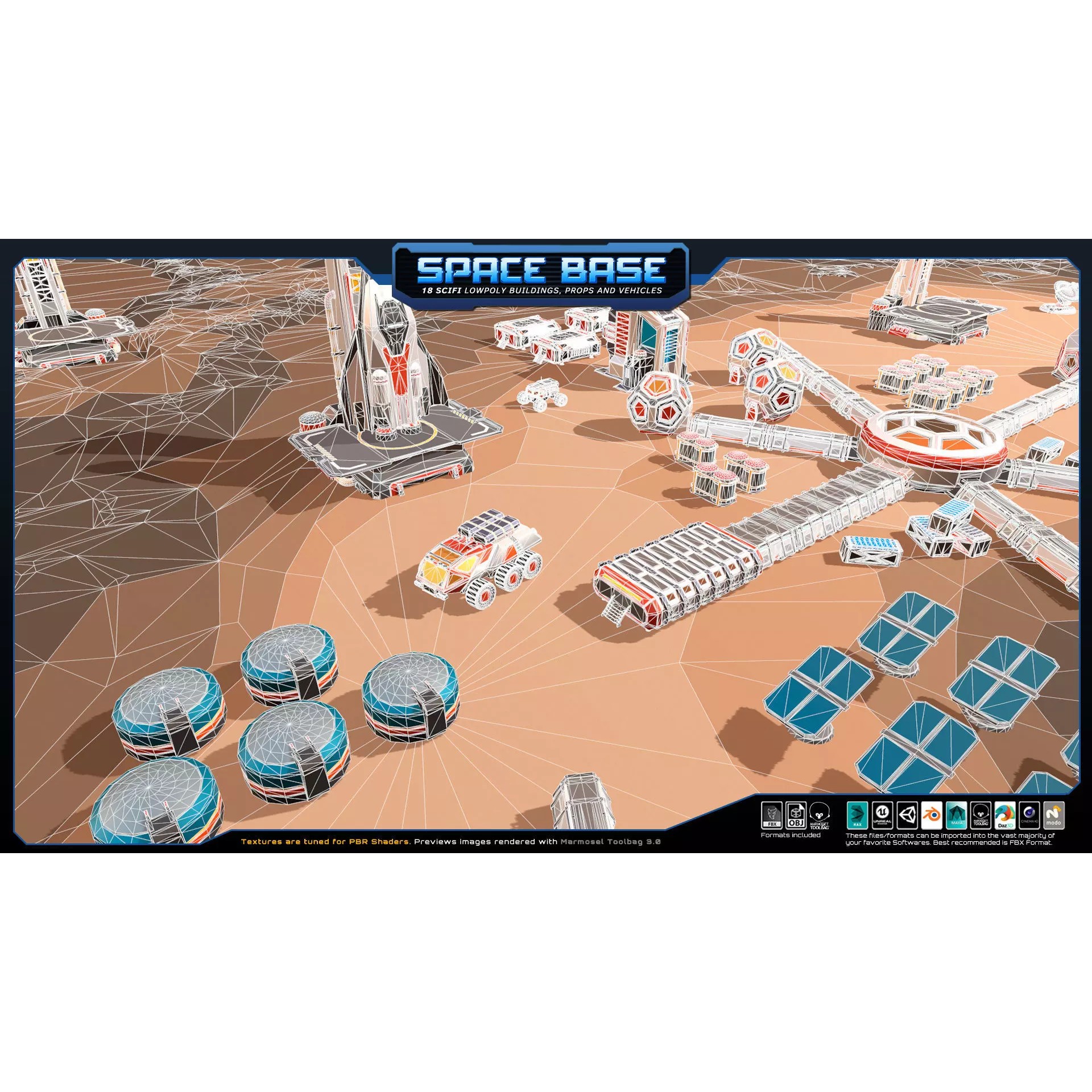Low Poly Space Base - Low-Poly Game-Ready 3D Model - View 11