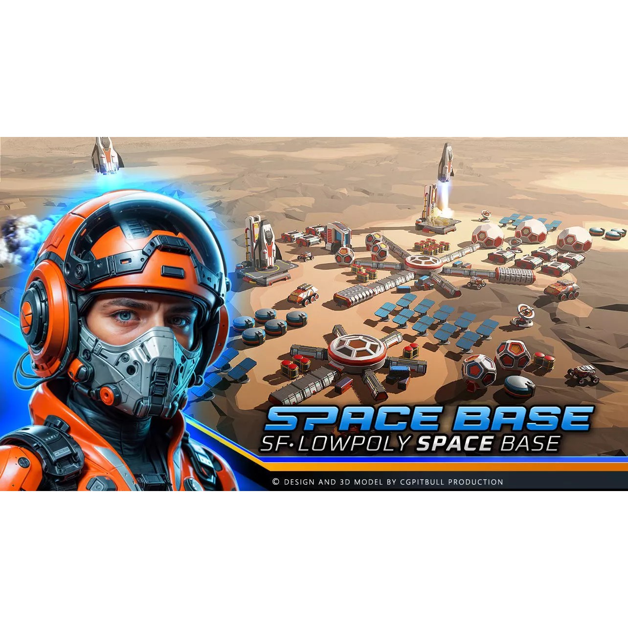 Low Poly Space Base - Low-Poly Game-Ready 3D Model - View 2