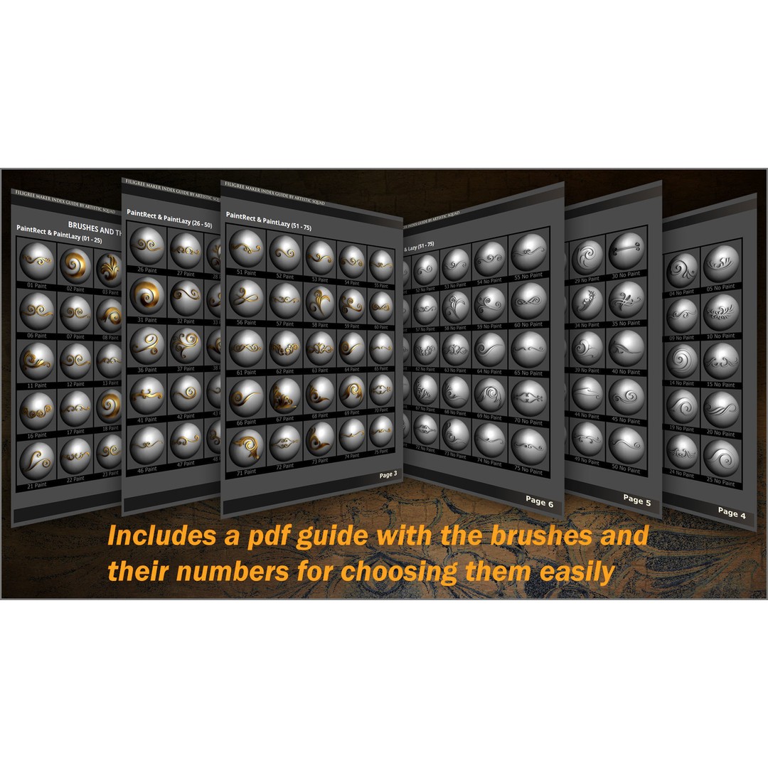 Filigree Maker 300 ZBrush Brushes – Ornate Detail Tools, Alphas & Tutorials - View 12