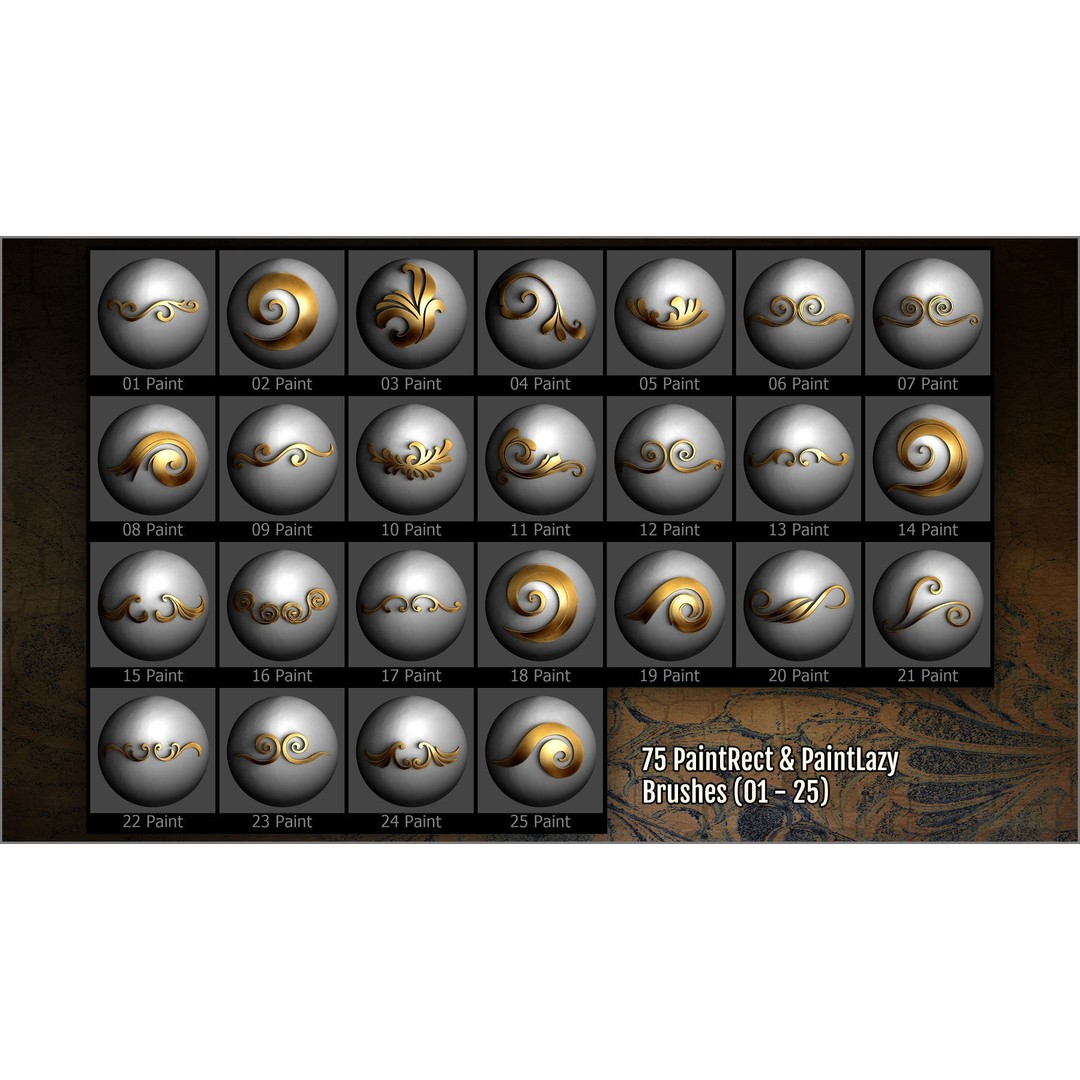 Filigree Maker 300 ZBrush Brushes – Ornate Detail Tools, Alphas & Tutorials - View 4