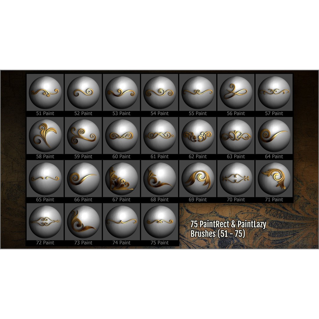 Filigree Maker 300 ZBrush Brushes – Ornate Detail Tools, Alphas & Tutorials - View 6