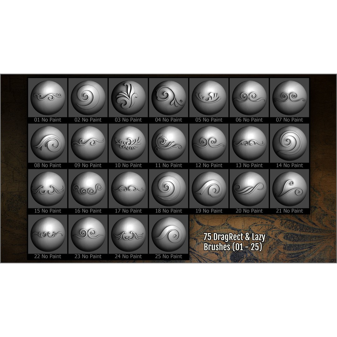 Filigree Maker 300 ZBrush Brushes – Ornate Detail Tools, Alphas & Tutorials - View 7
