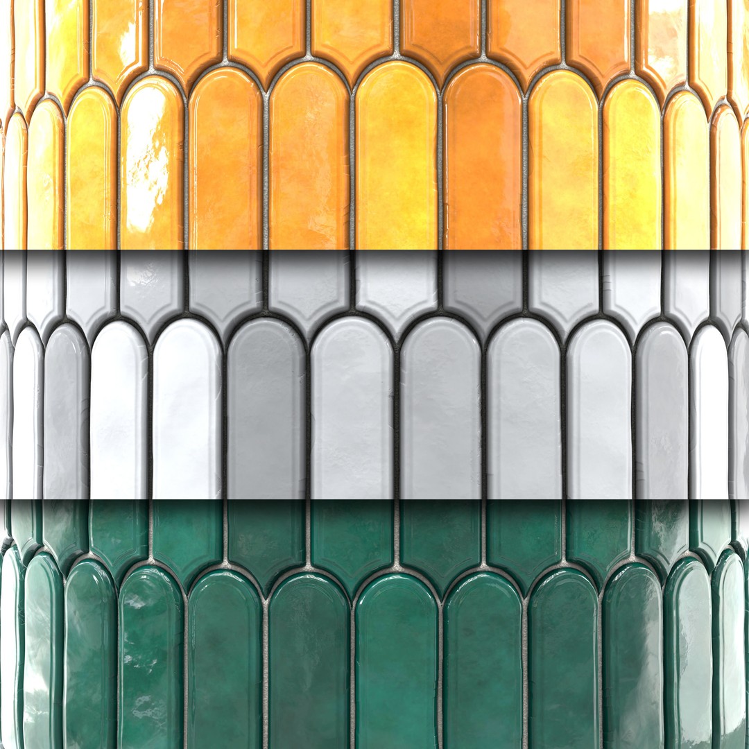 Kitchen Glaze Tile 3D Model – PBR Texture, 7 Colors, OBJ & Max - View 3