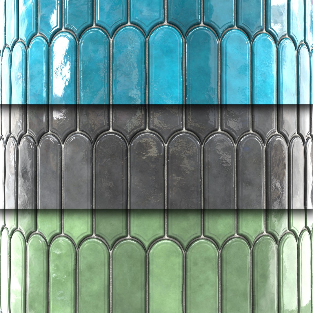Kitchen Glaze Tile 3D Model – PBR Texture, 7 Colors, OBJ & Max - View 4