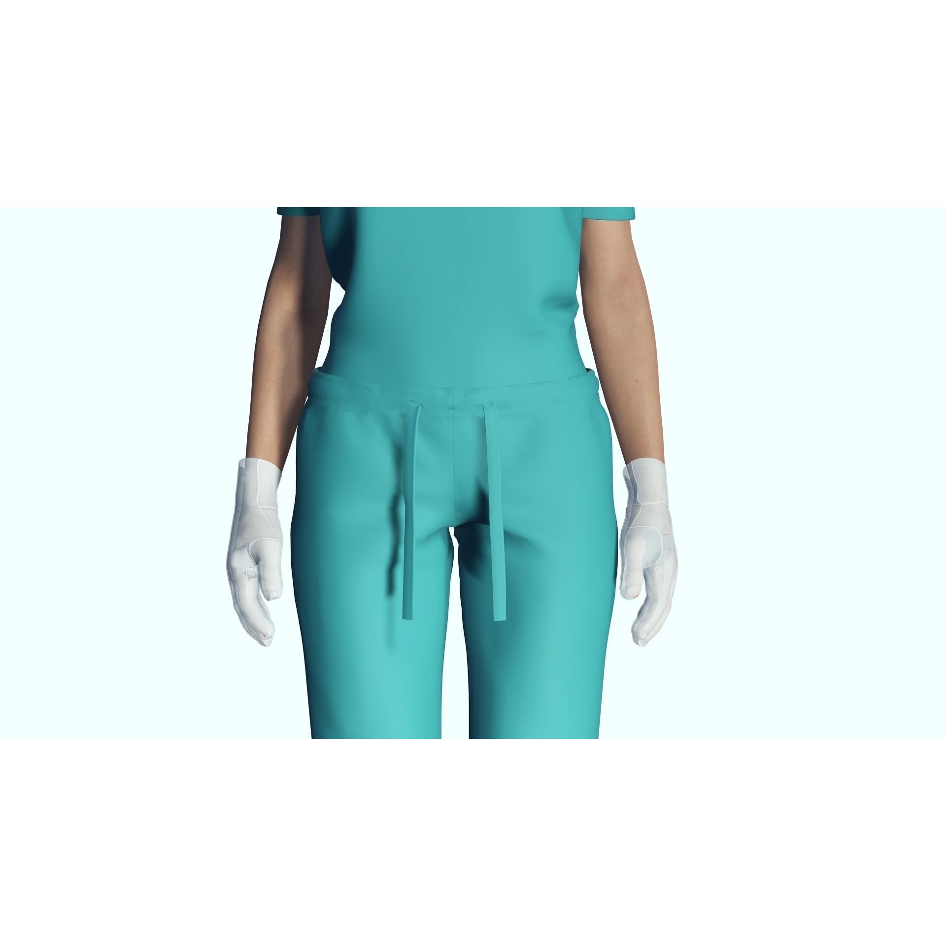 Female Surgeon - Low-Poly Game-Ready 3D Model - View 14